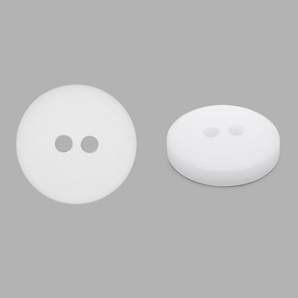 Пуговицы на 2 прокола 18L (11мм), пластик (White (белый)), CR-K18M, 144 шт