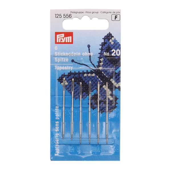 Иглы ручные для вышивания со скругленным острием, сталь 20 серебр.цв. 1,00х43мм, Prym