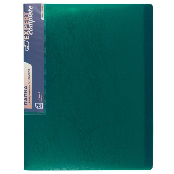 Папка с вкладышами 60 л. A4 700 мкм 25 мм, волокно, 4 шт, зеленый new EC211830003, Expert Complete