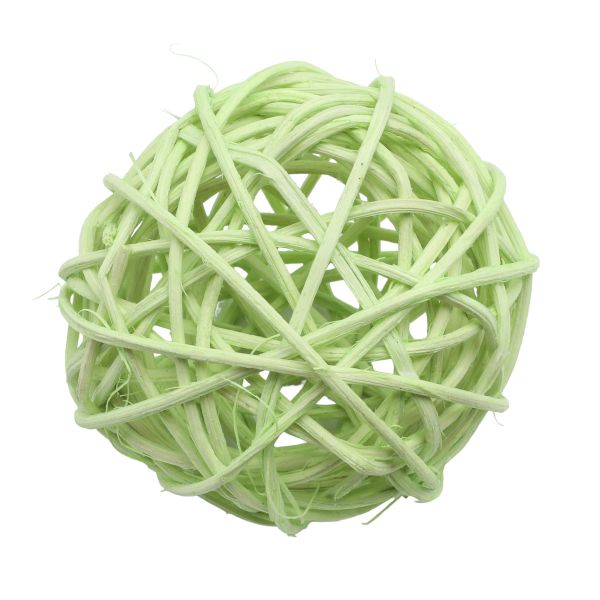 Шары декоративные из ротанга 7см, 6 шт, цв. фисташковый, BH232AB-L68-7