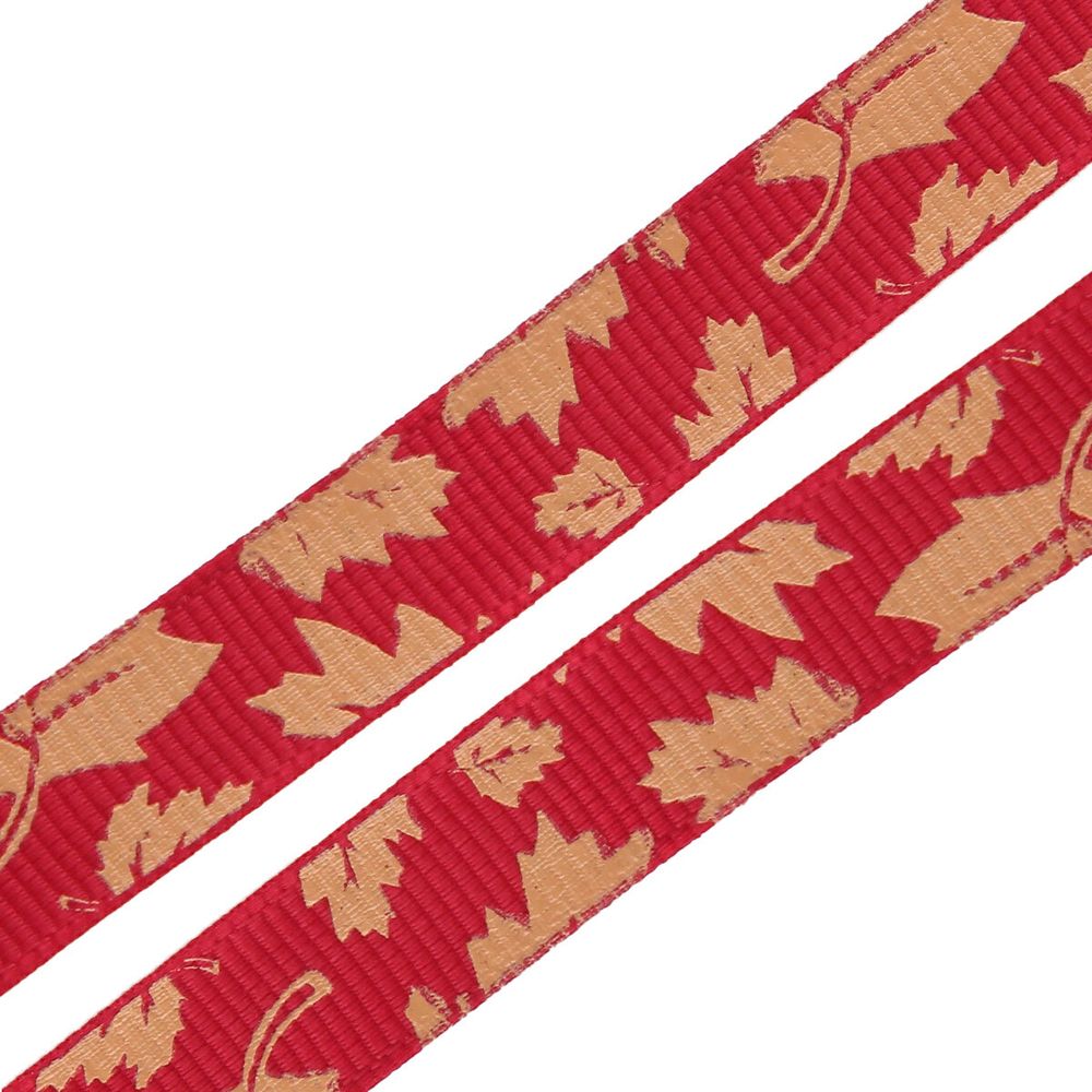 Лента репсовая (в рубчик) Осень, 10 мм, 3м, коричневый