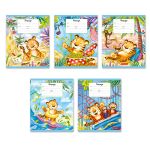 Тетрадь ученическая школьная, выборочный лак, A5+ 12 л. на скобе, 25 шт, клетка, 000358 Тигроленд, Светоч 12ТСКд5_4_3_1