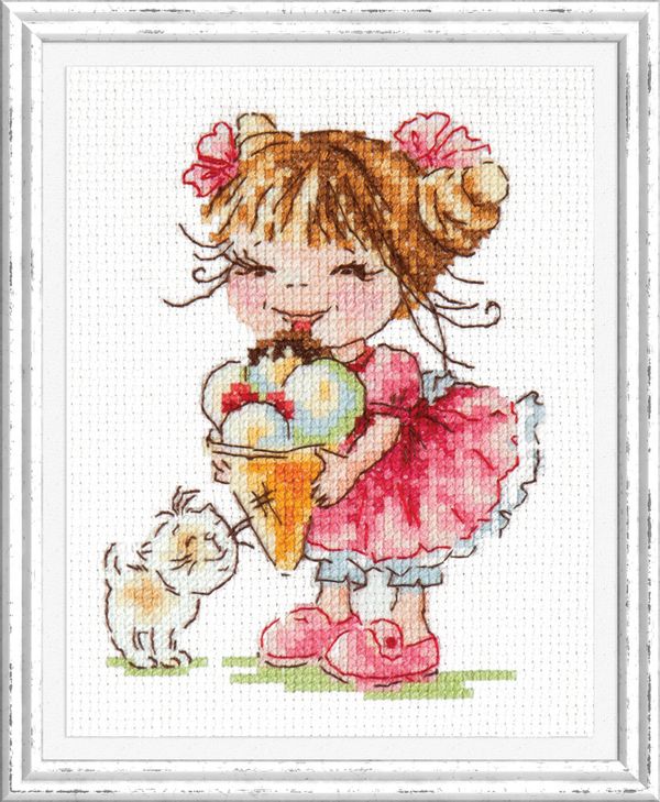 Набор для вышивания нитками Чудесная игла, Крем-брюле 10х12 см