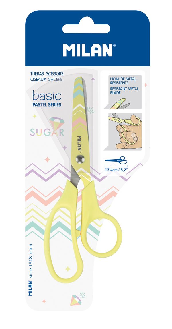 Ножницы универсальные детские 13.4 см, Milan Basic Pastel Edition BWM10426VN
