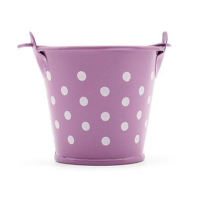 Ведро в горошек 6х5,3см (сиреневый), AR004-1