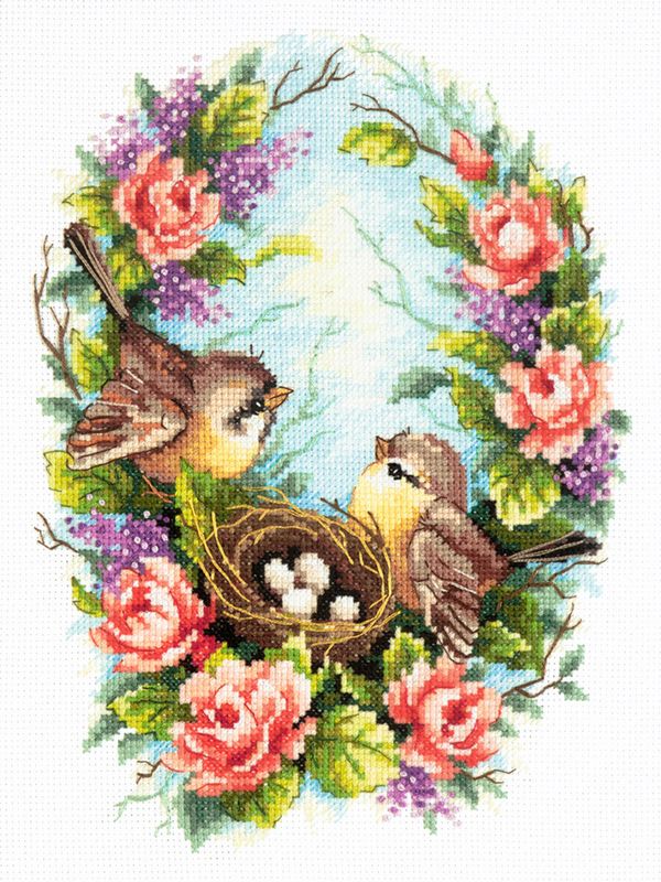 Набор для вышивания нитками Чудесная игла, Семейное гнёздышко, 19х25 см
