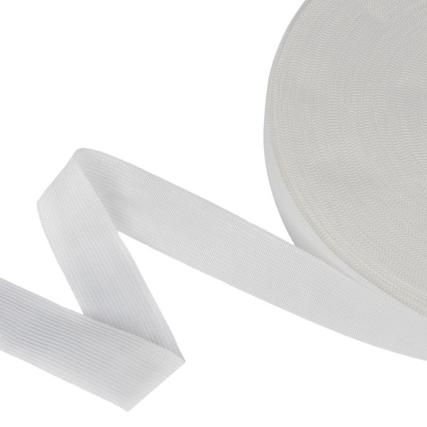 Тесьма (лента) окантовочная 32 мм / 100 метров, белый, Gamma 032 О белый