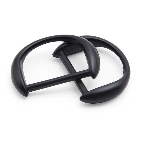 Полукольцо декоративное металл внутр. 25 мм (внешн. 33х24 мм), 2 шт, матовый черный, MT-1855