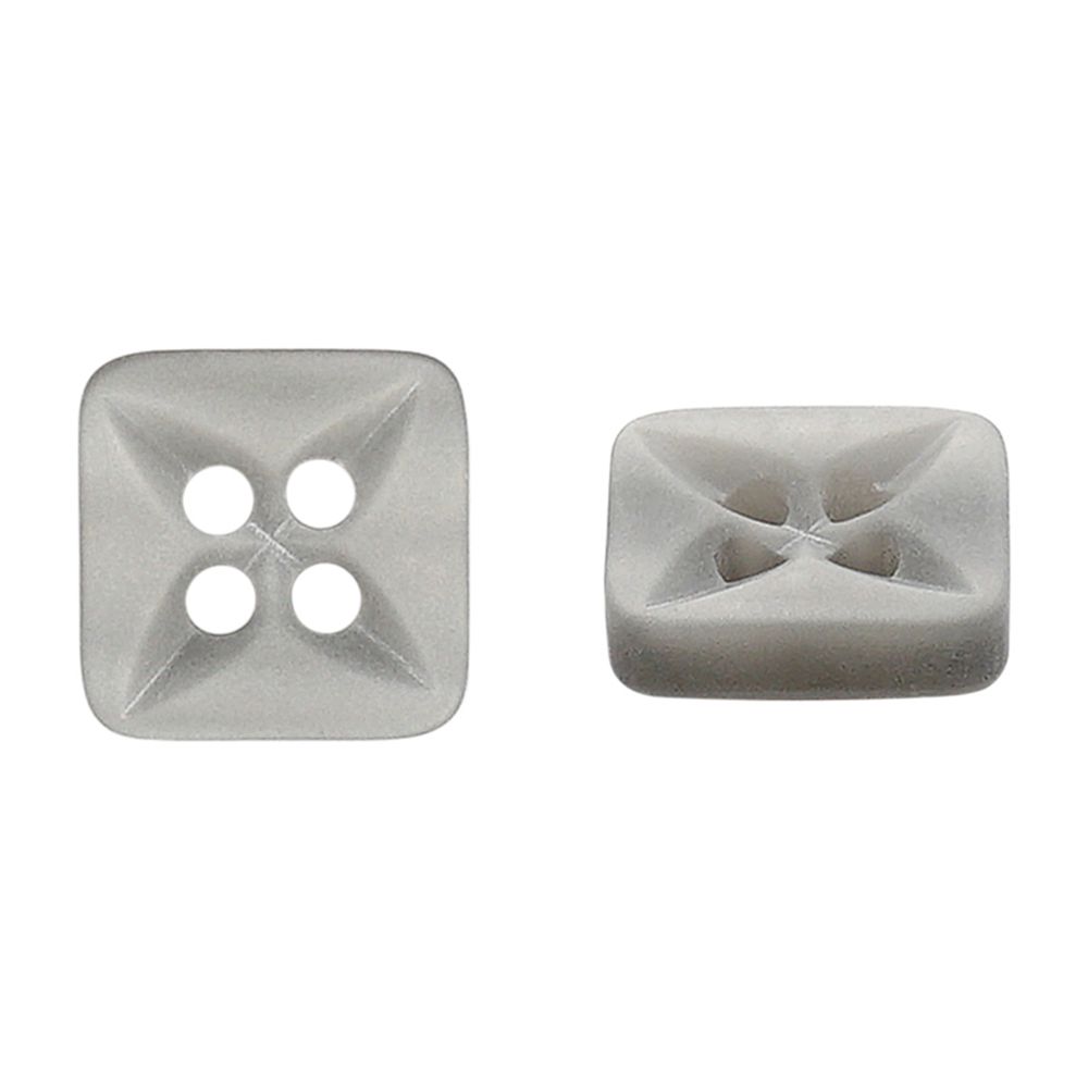 Пуговицы 4 прокола 22L (14мм), квадрат, пластик (col.02 светло-серый), CB_M-26, 144 шт