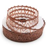 Тесьма отделочная ажурная 38 мм, 25 м, (10 коричневый)