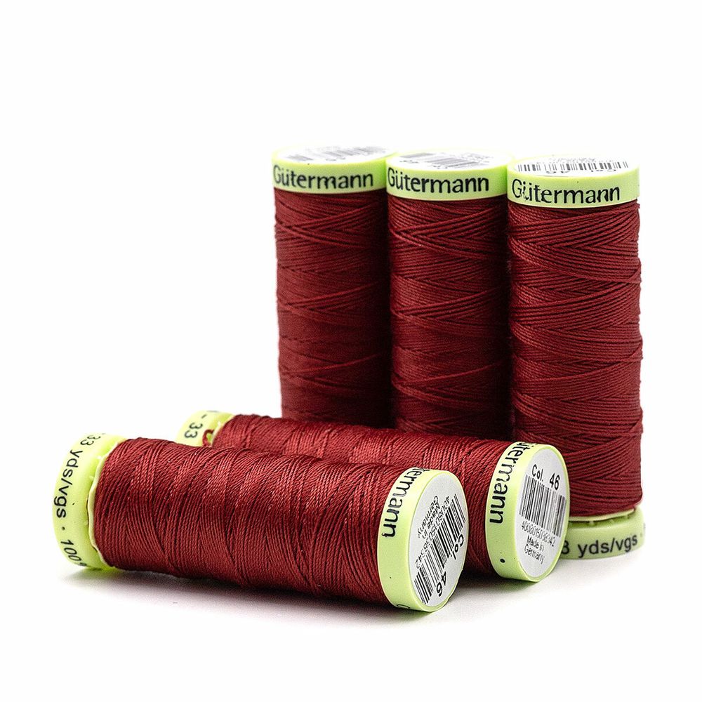 Нитки отделочные Gutermann Top Stitch, 30м, 046 бургундский, 5 катушек