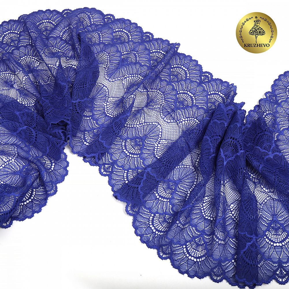 Кружево бельевое эластичное 195 мм / 3 м, 8034 цв.F223 синий ультрамарин, Kruzhevo