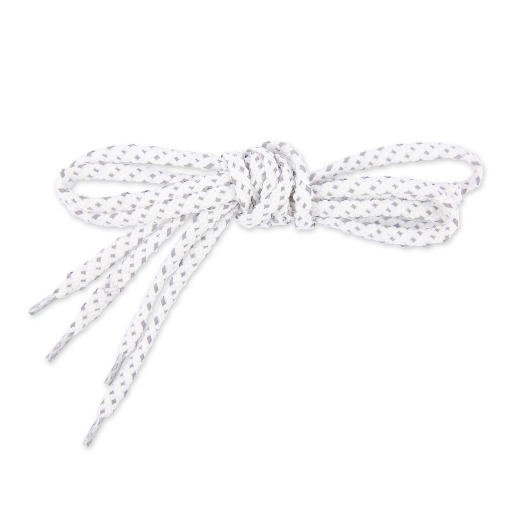 Шнурки со светоотражающей полосой 6 мм, 120 см, 10 пар(a) белый, Gamma 07с2355/120