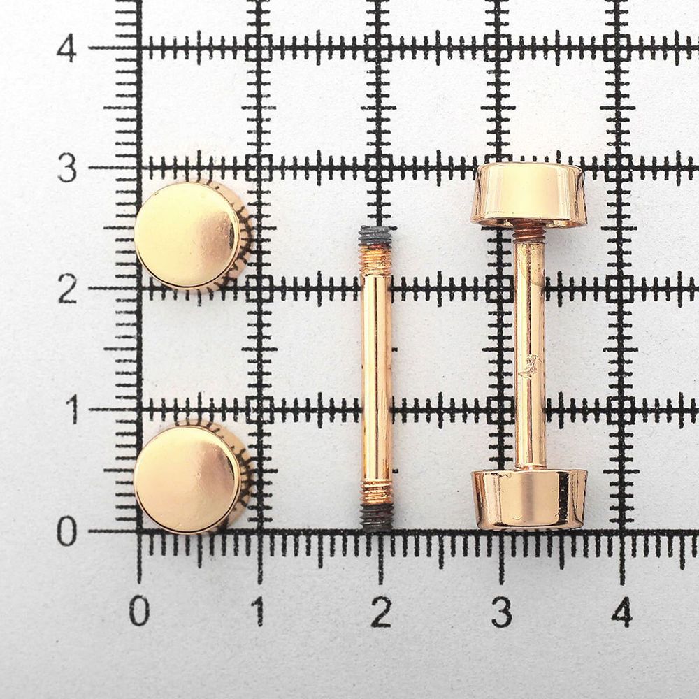 Шпилька для сумки металл L-20мм/10мм с таблеткой ⌀10мм, золото ГР, 66788, 10 шт