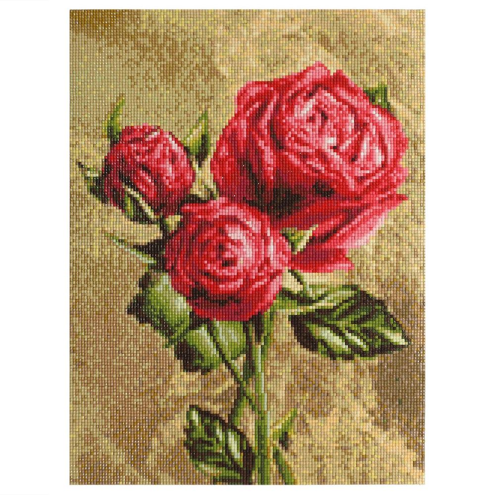 Алмазная (кристальная) мозаика Cristyle Cr 340030, Алые розы, 30х40см