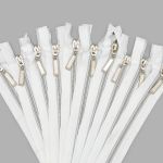 Молния спираль (витая) Т7 (7 мм) 2 зам., разъем., 85 см, никель / белый, 10 шт