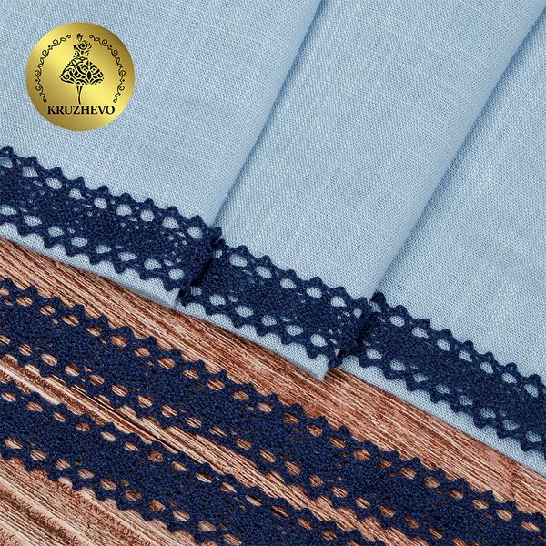 Кружево вязаное (тесьма) 20 мм / 10 метров, цв.29 темный-синий, Kruzhevo