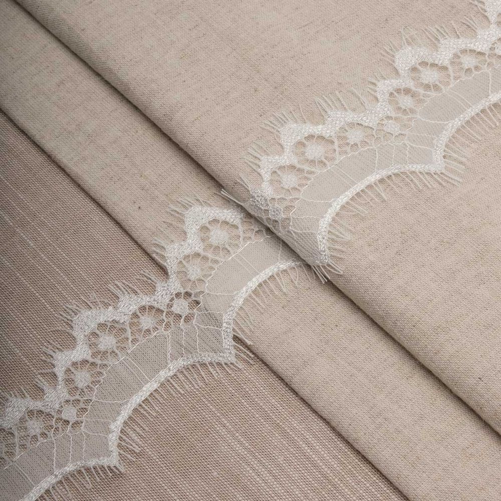 Кружево шантильи (реснички) на сетке 60 мм / 30 метров, белый, 3AR1279