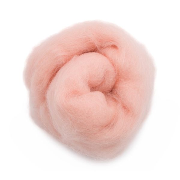 Шерсть для валяния Кардочес 100% п/тонк.шерсть, 100г Камтекс, 192 чайная роза