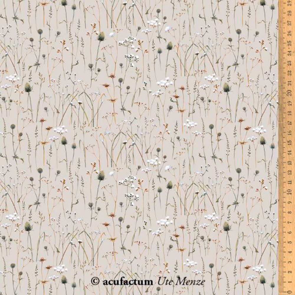Ткань для пэчворка Acufactum Ute Menze, хлопок Зимние травы 145 см, 100% хлопок, 3523-767, 5 метров
