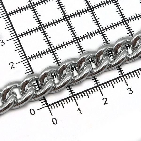 Цепь алюминиевая 13х9,8 мм, 10 м, серебро