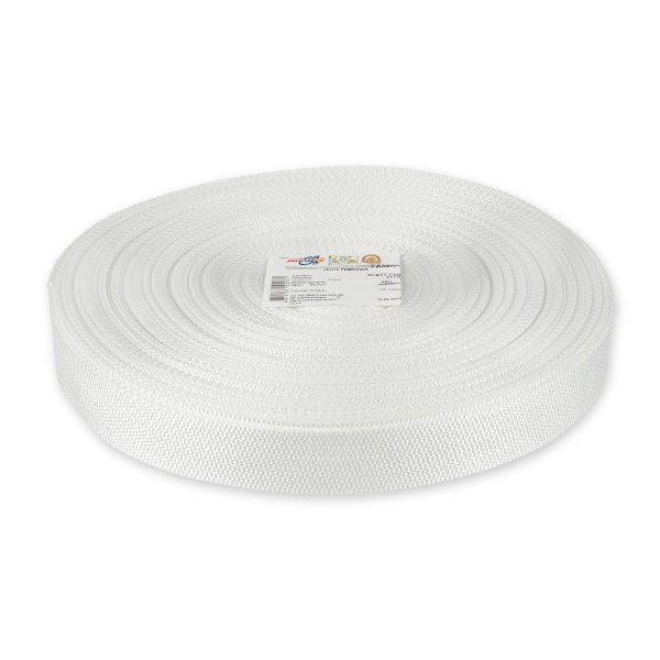 Стропа (ременная лента) 25 мм / 50 метров, [17.4 г/пог.м], 100% п/а, белый, Gamma 6с617