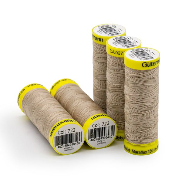 Нитки для трикотажа Gutermann Maraflex, 150м, 722 св.бежевый, 5 катушек