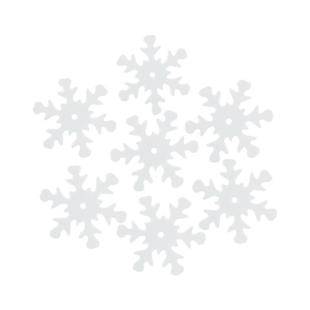 Пайетки фигурные снежинки, 24 мм, упак. 10 гр, Астра, L010 белый матовый, уп.10 шт