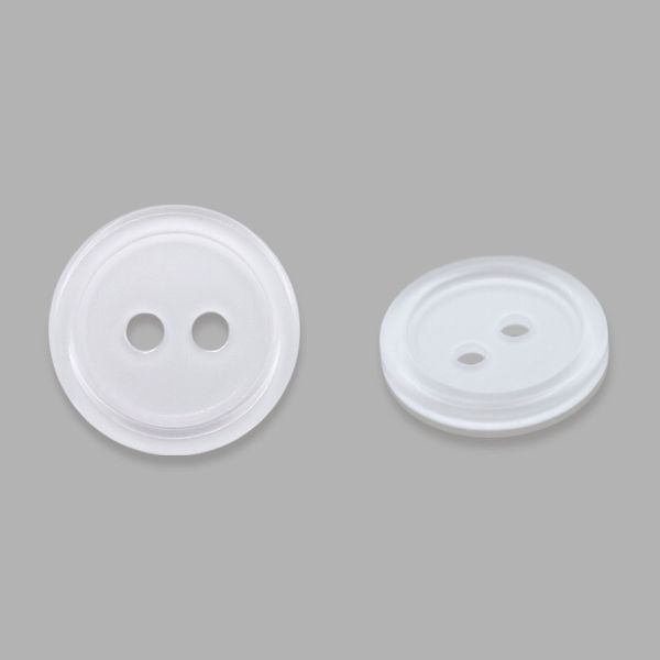 Пуговицы 2 прокола 24L (15мм), пластик (Wht-01 белый), 72 шт, CN 2807