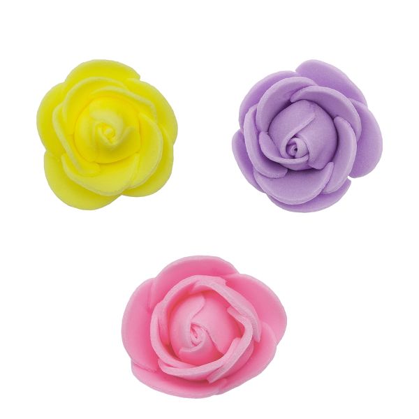 Цветочек-розочка из фоамирана 38 мм, микс №17, 3 цвета, 30 шт