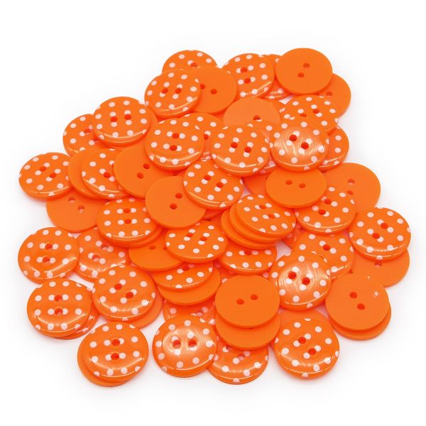 Пуговицы детские Горошек 28L (331 оранжевый) Q7125-FSS, 72 шт