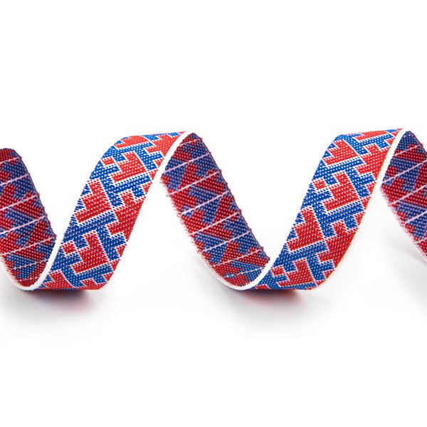 Лента (тесьма) жаккардовая 18.0 мм / 25±1 метров, белый-красный-синий, Gamma С3771Г17 рис.9699