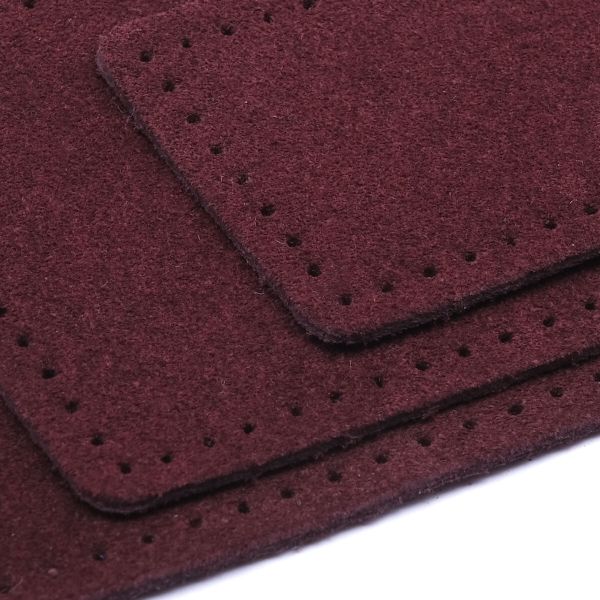 Набор заплаток пришив. из замши, прямоуг-к 4х6,4см, 6х9,6см, 8х12,7см, с перфорацией, 3 шт (31 бордовый), 59403