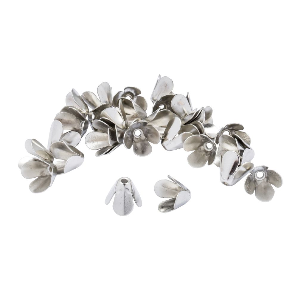 Шапочка для бусин, 10мм 30 шт/упак, Astra&Craft (Никель), 4AR200