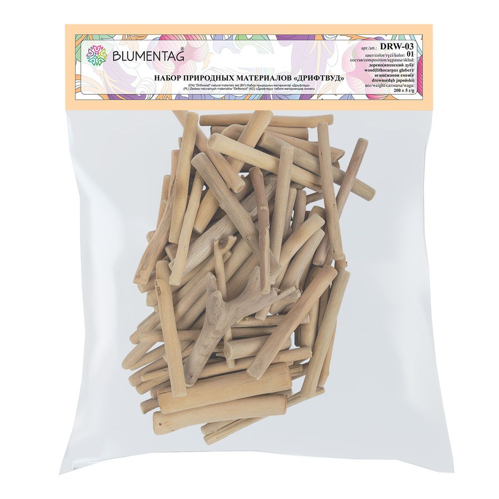 Набор природных материалов дрифтвуд 200 г,±5 г, 01, Blumentag DRW-03