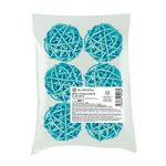 Шары декоративные из ротанга 7 см, 6 шт, №05 бирюзовый, Blumentag BRF-7