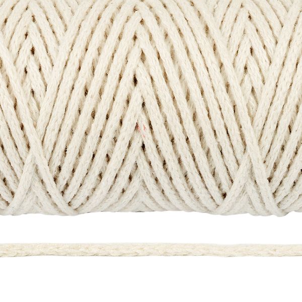 Шнур круглый х/б ⌀3.0 мм / 100 метров, 2112 неокр. хлопок