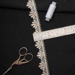 Кружево гипюр (плетёное) 30 мм / 13.7 метров, (интерьерное) голубой, 3AR2339