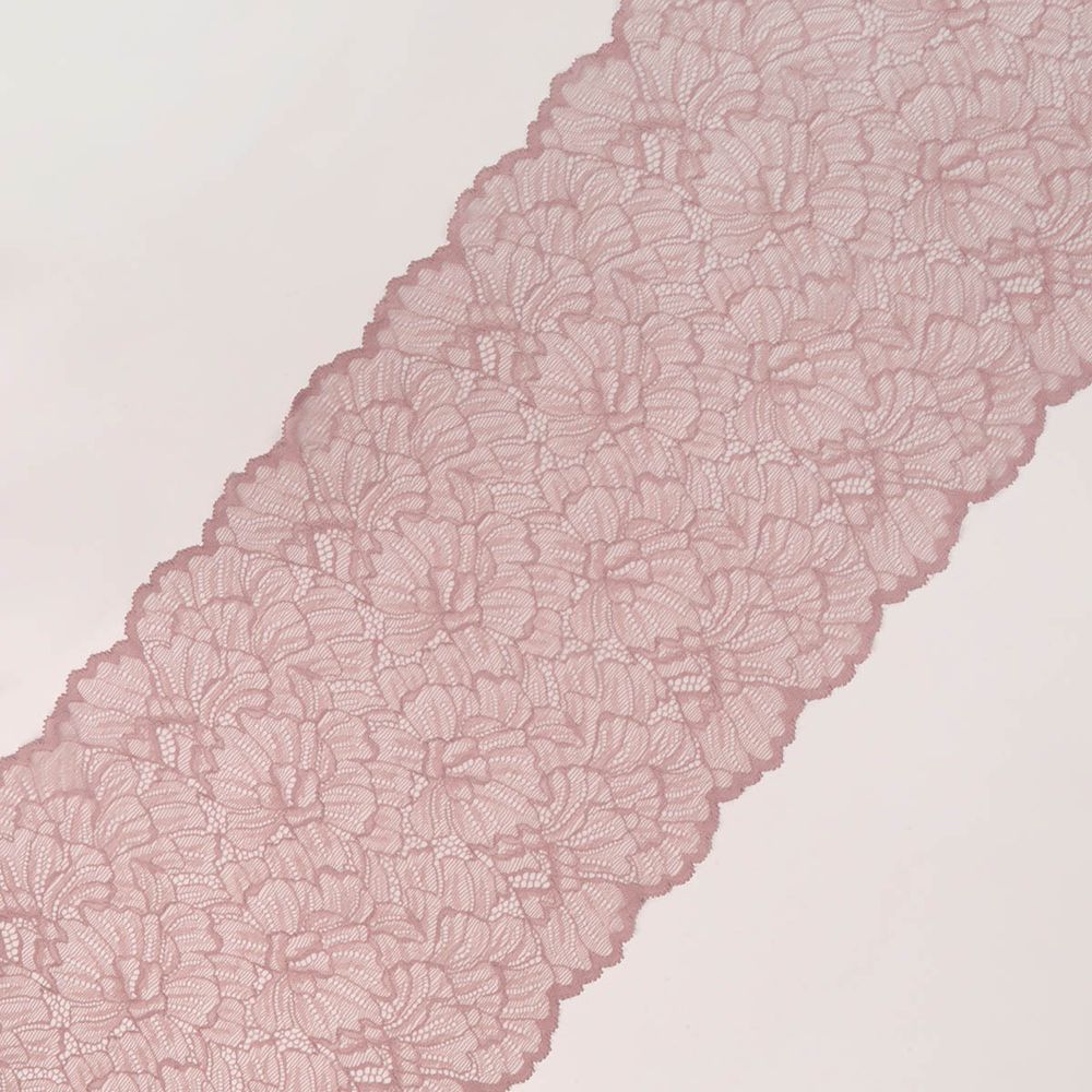 Кружево бельевое эластичное 240 мм / 13.72 м, цв. C344 пудровый