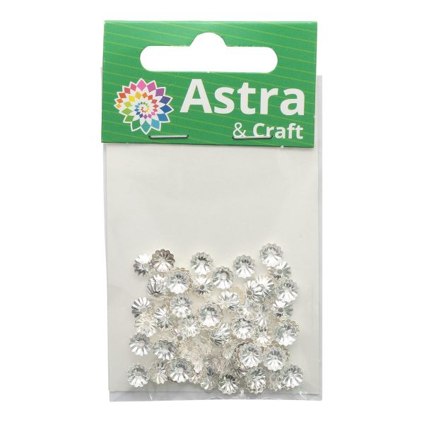 Шапочка для бусин, 3мм 100 шт в упак, Астра, Серебро