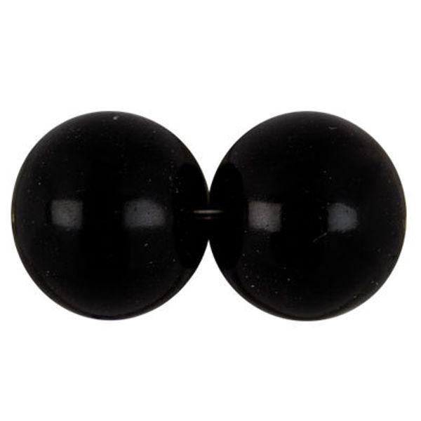 Бусины стекло ⌀6 мм, нить 74 шт, №02 черный, Zlatka GBP-02