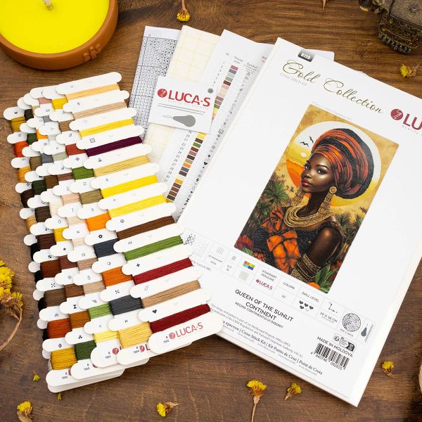 Набор для вышивания нитками Luca-S, Королева залитого солнцем континента, 29х48см