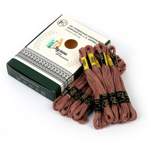 Мулине ПНК им.Кирова цв.6504 серо-бежевый, 24 мотка по 8 метров