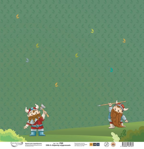 Бумага для скрапбукинга Характер нордический, 190 г/м², 30.5х30.5 см, 10 шт, 6, Mr.Painter PSR 2506