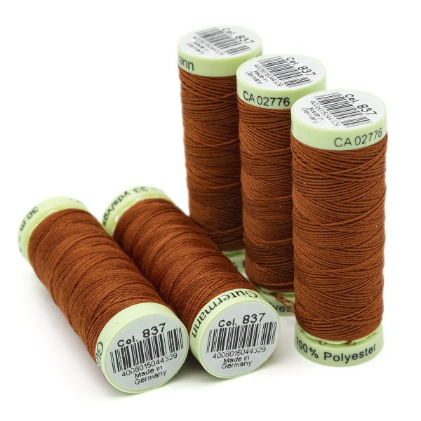 Нитки отделочные Gutermann Top Stitch, 30м, 837 терракот, 5 катушек