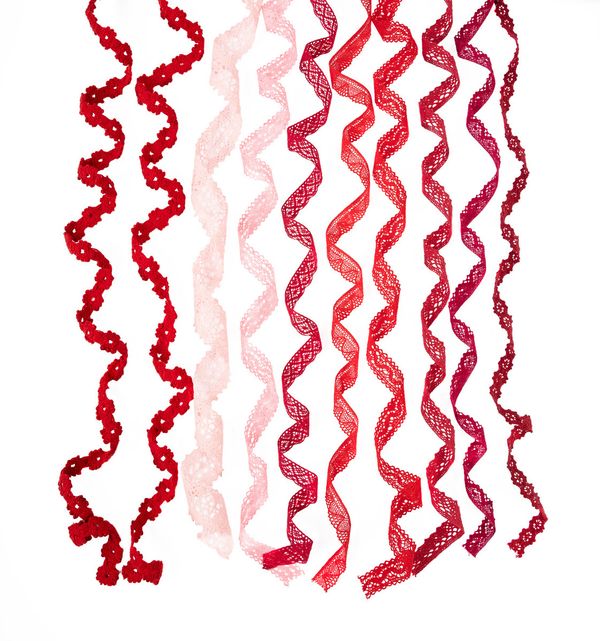 Набор кружевных лент 11 шт по 1 м, 03 бордовый, Gamma HC-VS