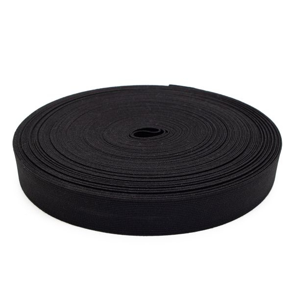 Резинка башмачная 30.0 мм / 25 метров, вязаная, черный
