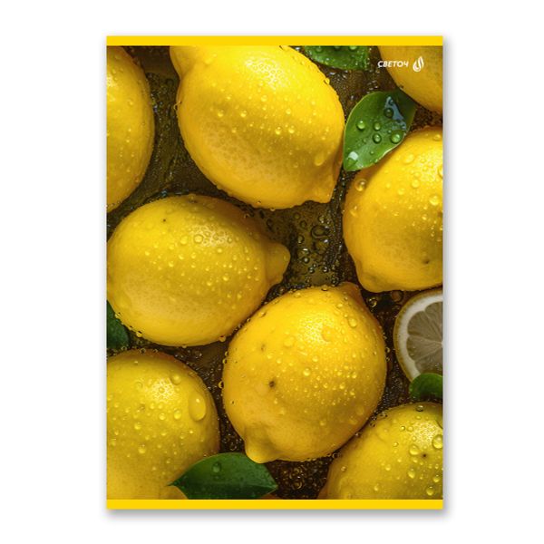 Тетрадь ученическая общая, выборочный лак, A4 96 л. на скобе 65 г/м², белизна 100 %, 6 шт, клетка, 01356 Солнечная, Светоч Т157