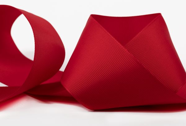 Лента репсовая (в рубчик) 50.0 мм / 25±1 метров, 051 красный, Gamma GR-50