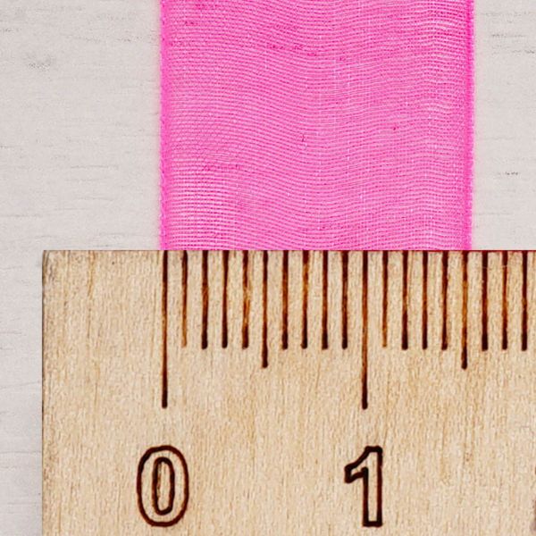 Лента капроновая (органза) 15.0 мм / 22.86±1 метров, 14 розовая фуксия